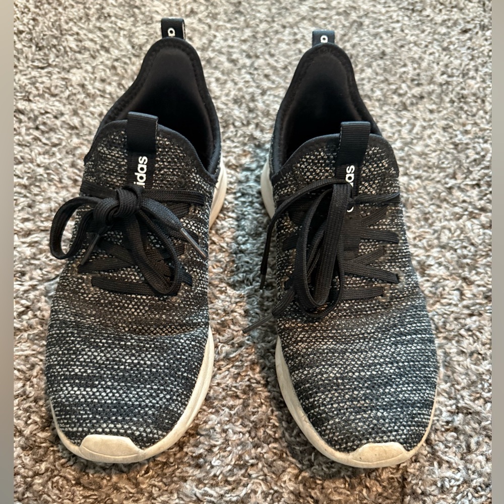 Adidas Black and Gray Knit Sneakers with Sleek Design